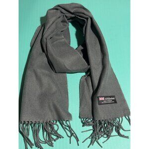 Beonon 100% Pure Cashmere Fringe Gray Scarf Made in Scotland